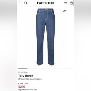 TORY BURCH Straight Leg Jeans | Size 26